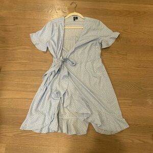 Vero Moda Sky Blue Polka Dot Midi Dress